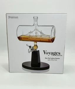 Glass Ship Decanter Voyages By Godinger Barware Unique Gift For Him New (76) - Picture 1 of 4