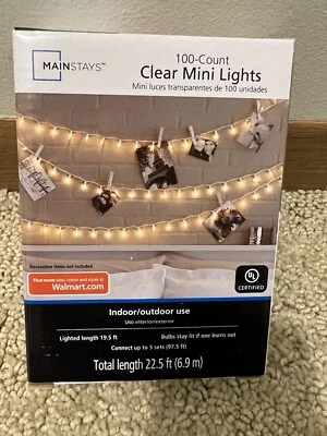 Clear Mini Lights w/ White Wire Indoor/Outdoor 100 Count Wedding Lights 19.5 ft. - Image 1 of 2