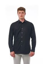 Bagutta Elegant Black Cotton Italian Collar Men's Shirt Authentic