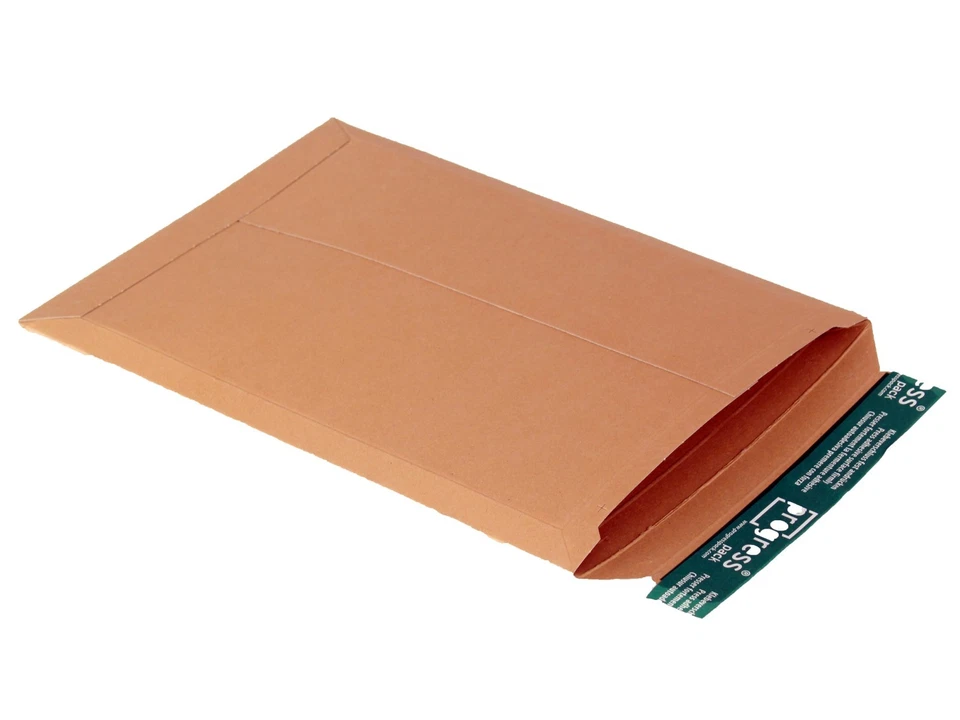 Versandtasche aus Vollpappe Progress PP V04.04 350x248x-32mm braun A4+