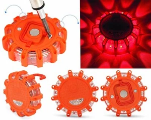 3pcs RED Wagan Tech Flashing Roadside Emergency Disc LED Flare Road Beacon - Bild 1 von 9