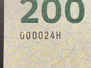 DENMARK 2010 200 kroner, litra A0, UNC, low serial number 000024! KM 67a, NICE - Picture 1 of 7