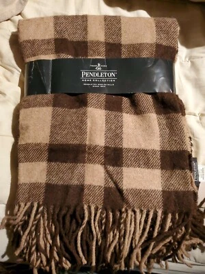 NWT Pendleton Throw KLAMATH Brown 100% Alpaca Wool  Brand New  BUY AMERICAN  ! - Image 1 of 3