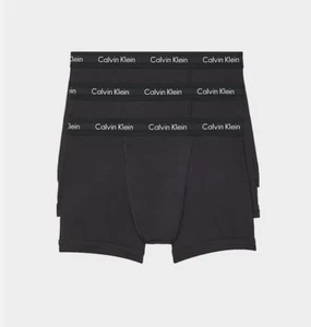 3 Three Pack Men's Calvin Klein Cotton Boxer Brief Black White Tri New In Box - Picture 1 of 5