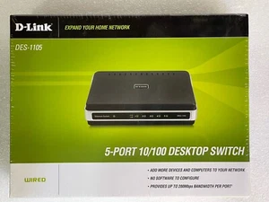 D-Link DES 1105 Desktop Switch 5 ports Factory New In Box - sealed - Picture 1 of 3
