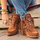 Cozy Women's Moccasin Boots With Fringes Perfect For Cold Weather Size 38 42