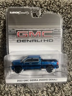 GMC Sierra 2500 Denali 1:64 GreenLight CROMO AZUL PERSECUCIÓN 2022 ¡NUEVO! ¡Difícil de encontrar! Foto 1 de 3
