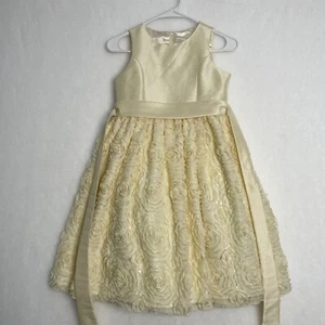 American Princess Girl’s Ivory Rose Petal Flower Dress Sz 12 - Picture 1 of 8