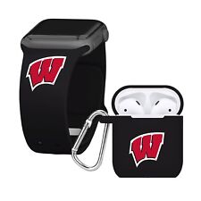 Wisconsin Badgers Apple Watch Band And AirPods Gen 1 & 2 Case Cover Combo