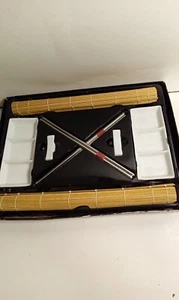 sushi tray with chop sticks and bamboo rollups - Picture 1 of 2
