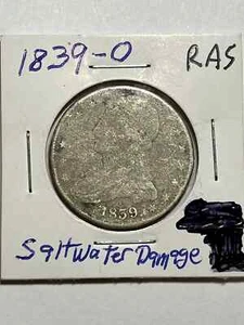 1839-O Capped Bust Half Dollar Saltwater Damage SS New York Maybe?! #DHR6 - Picture 1 of 2