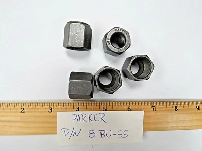 LOT OF 5 PARKER 1/2" Ferulok Compression Nut, P/N 8 BU-SS - Image 1 of 3