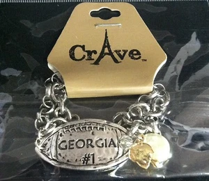 University of Georgia Boutique Style Bracelet With Pearl and Helmet Charm - Picture 1 of 1