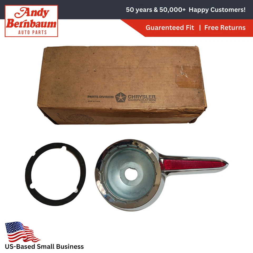 1962 Dodge Lancer Right Passenger Side Turn Signal Taillight Bezel 2189460 NOS. - Image 1 of 4