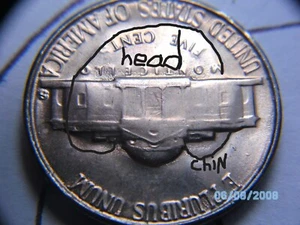 1954 S JEFFERSON NICKEL REVERSE DIE CLASH AND RPM ERROR                #1 - Picture 1 of 15