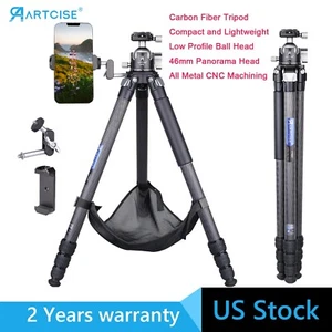 ARTCISE Carbon Fiber Tripod Heavy Duty Tripod W/ 46mm Low Profile Ball Head - Picture 1 of 18
