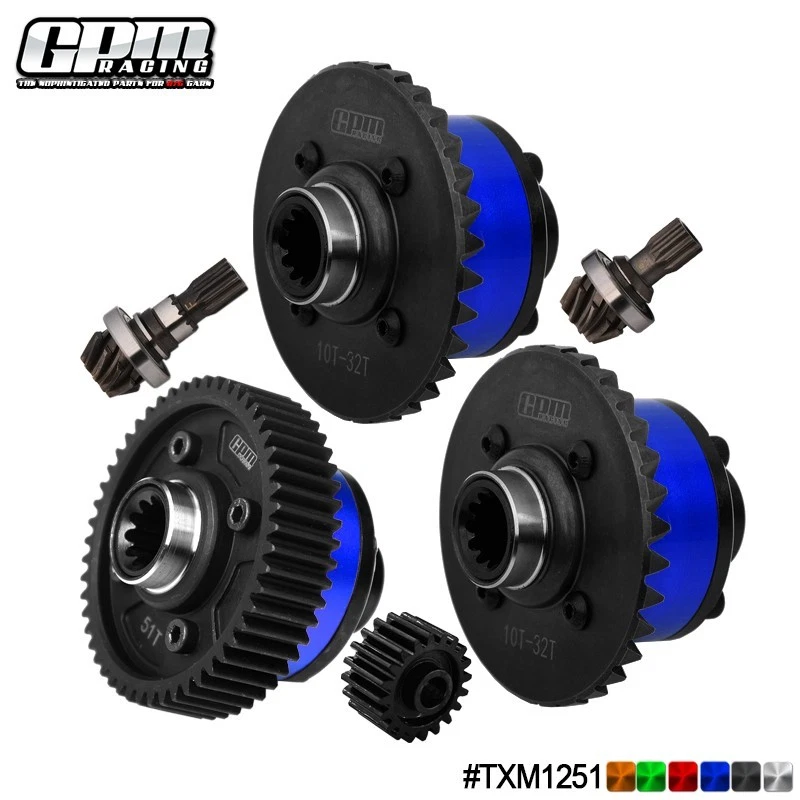 GPM Carbon Steel +7075 Alloy F+C+R Complete Diffs TRAXXAS 1/5 X-Maxx 1/6 XRT - Image 1 of 4