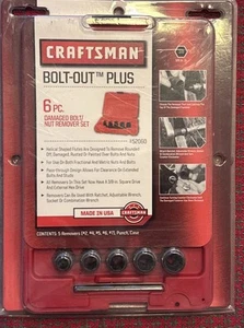 Craftsman 3/8" Drive Damaged Bolt Nut Remover Set USA (6 pcs) Part  52060 New - Picture 1 of 6