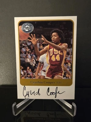 AUTO 🔥 CYNTHIA COOPER SP 2001 Fleer Greats of the Game firma en tarjeta HOF Foto 1 de 2
