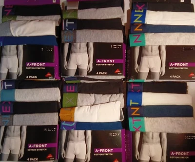 NEXT MENS A FRONT BOXERS STRETCH COTTON BREATHABLE 4 PACK