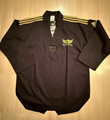 NWT Adidas World Champion Center Taekwondo Gi Jacket With 3 Stripes Black Gold - Image 1 of 4