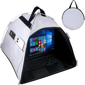 Pare soleil universel pour ordinateur portable et protection de la vie privée pliable fonctionne gris argenté - Photo 1/7