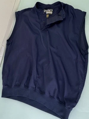 Zero Restriction Vest Golf Performance Jacket Mens Large L Blue 1/4 Snap Pockets - Image 1 of 4