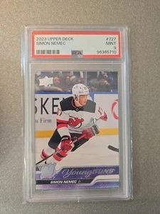PSA 9 Young Guns - Simon Nemec. NHL New Jersey Devils. 2023 Upper Deck - Picture 1 of 2