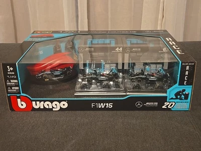Bburago Mercedes AMG 2024 F1 W15 Escala 1/43 Diecast Modelo Lewis Hamilton #44 #63 Foto 1 de 4