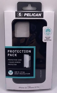 Pelican Black Phone Case + Screen Protector for iPhone 12 Pro Durable and Sleek - Picture 1 of 4
