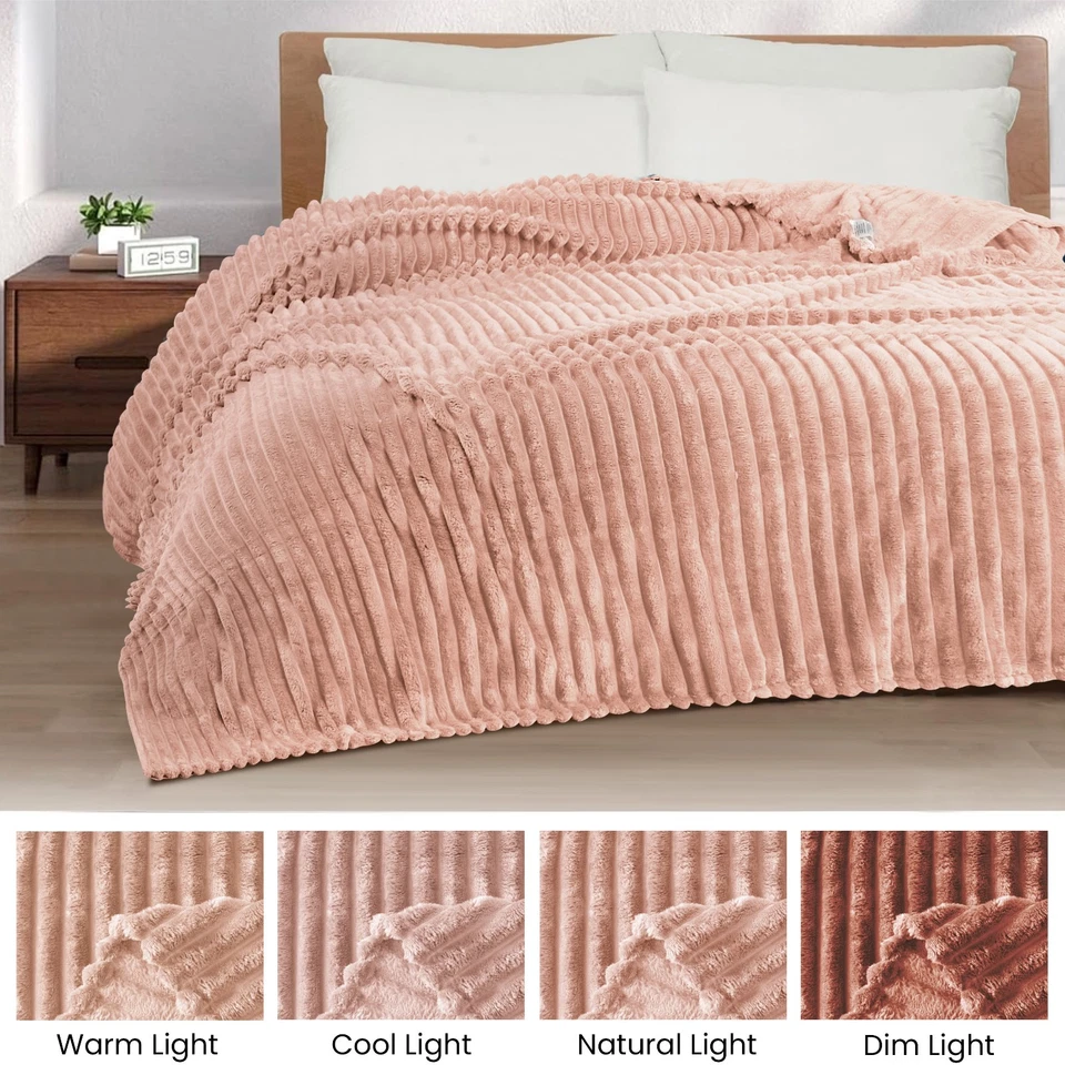 Manta polar de lujo suave cálida ligera acogedora mantas tamaño queen 310 GSM Foto 1 de 1