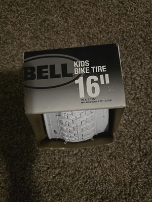 New Bell Kids Bike Tire White 16" x 2.125" Replaces 1.75"-2.125" - Image 1 of 4