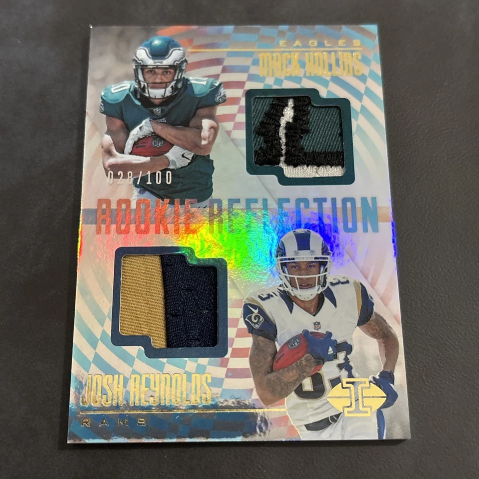 Mack Hollins Josh Reynolds 2017 Illusions Patch Relic #RR-HR Serial #d 28/100 - Image 1 of 4