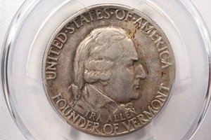NobleSpirit Excellent 1927 50c Half Dollar Vermont PCGS AU58 Beautiful Toning - Picture 1 of 4