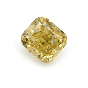 0.38 Carat Natural Fancy Intense Yellow Loose Diamond Cushion VS1 GIA Certified - Picture 1 of 7