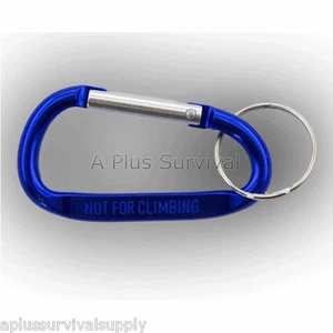 Paquete de 2 X-Grandes Mosquetón Llavero Mochila Cinturón Camping Kit de Supervivencia - Azul - Imagen 1 de 1