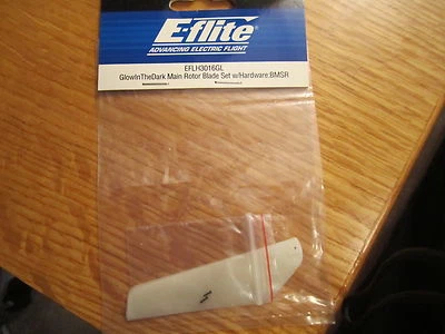 E-FLITE GLOW IN THE DARK MAIN ROTOR BLADE SET W/HARDWARE: BMSR EFLH3016GL - Image 1 of 2