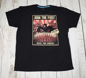 TEENAGE NINJA TURTLE JOIN THE FOOT KICK THE ENEMY SHIRT BLACK LARGE THREADLESS L - Picture 1 of 4