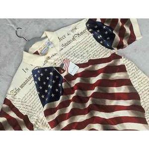 New American Summer USA Flag and Constitution Shirt Large 100% Cotton NWT - Picture 1 of 7