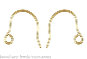 1 Pair 14ct Gold Filled Earring Ear Wires Loop Drops Droppers 12mm x 12mm - Picture 1 of 1