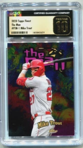 2020 Topps Finest The Man #FTM-1 Mike Trout CGC 10 PRISTINE ⚾ BLACK LABEL POP 1 - Picture 1 of 2