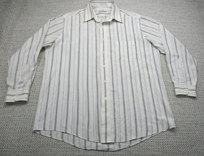 Vtg Sears Roebuck Shirt Men 18 32/33 Long Sleeve Single Needle Tailoring Striped - Image 1 of 4