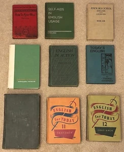 Lot of 9 Vintage Hardcover Books, School, Readers, English - Foto 1 di 21