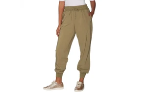 Pantalones para correr elásticos regulares de alta tecnología AnyBody Move oliva medianos A306094 QVC - Imagen 1 de 4