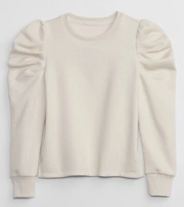 Girls Gap Puff Sleeve Off  White Sweatshirt NWT Size XL 12 Or Size XXL14/16 - Picture 1 of 2