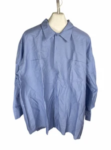 New Vintage Red Kap Blue Size 4 XL Long Sleeve Button Up Free US Shipping - Picture 1 of 3