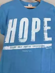 HOPE Romans 15:13 Blue Unisex L Christian T-Shirt - Bild 1 von 4