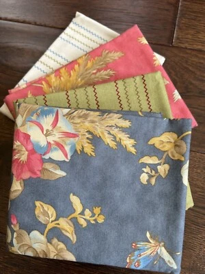 MODA Meadow By Blackbird Designs 1/2 Yard Bundle - Floral, Stripe, Butterfly - Image 1 of 4