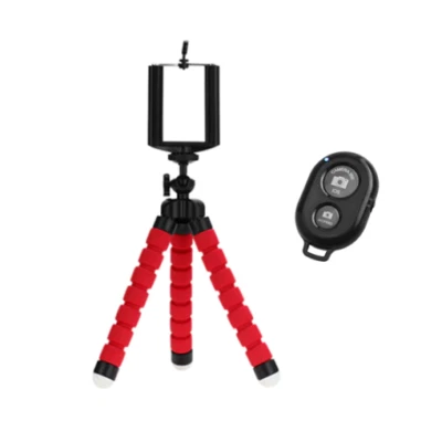 Mini Tripod -  Flexible Octopus Mount with Wireless Bluetooth Remote - Image 1 of 4