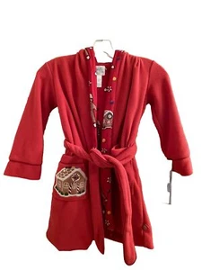 Nick & Nora Kids Holiday Christmas Gingerbread Tie Robe - Size XS (4/5) - NWT! - Picture 1 of 6